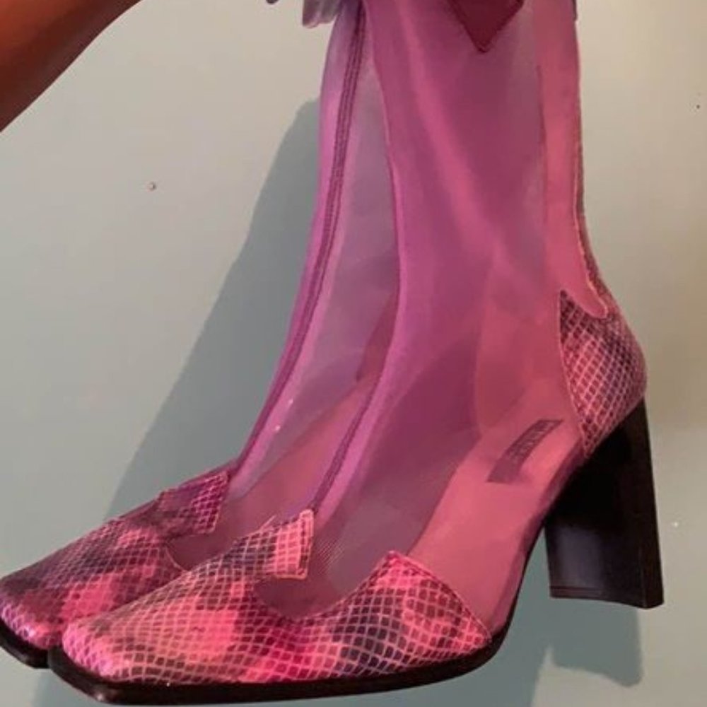 Y2K COWBOY SNAKESKIN HEEL BOOTS
